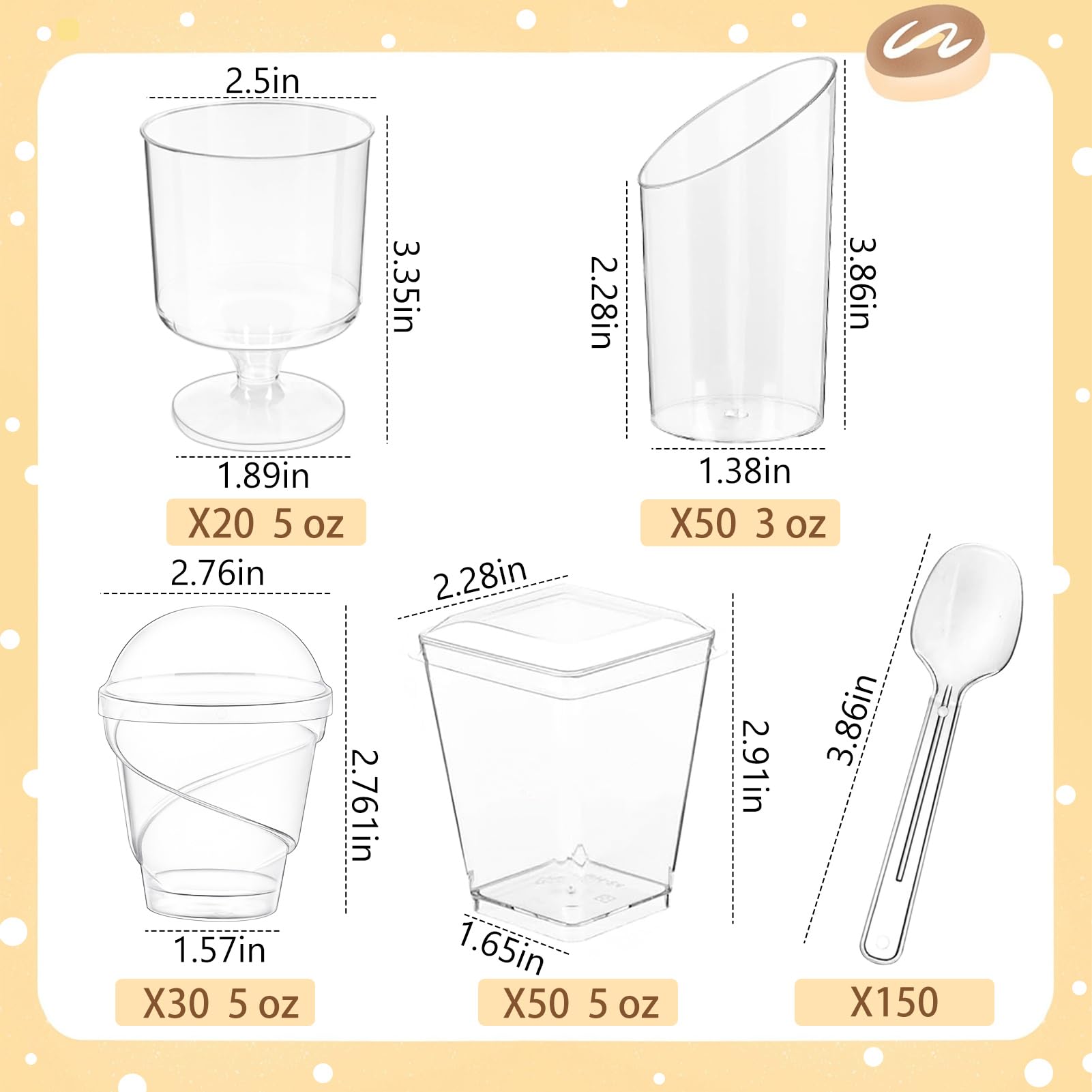 LifeIdeas dessert cups with lids shown ready for tidy, portable desserts