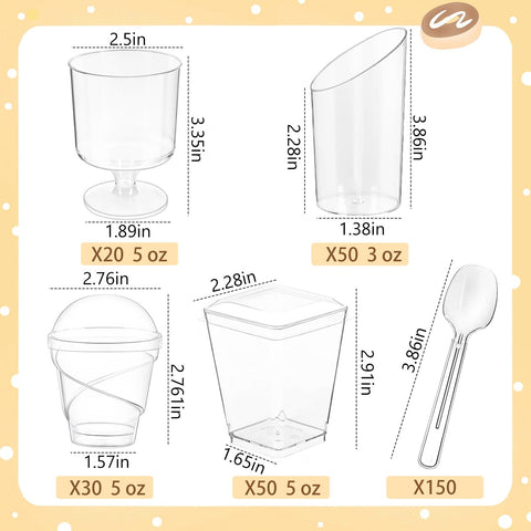 LifeIdeas dessert cups with lids shown ready for tidy, portable desserts