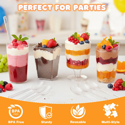 Parfait cups in four fashion styles by LifeIdeas for different party vibes