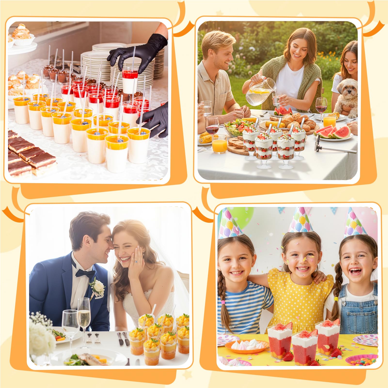 LifeIdeas party dessert cups showcased for birthdays and gatherings