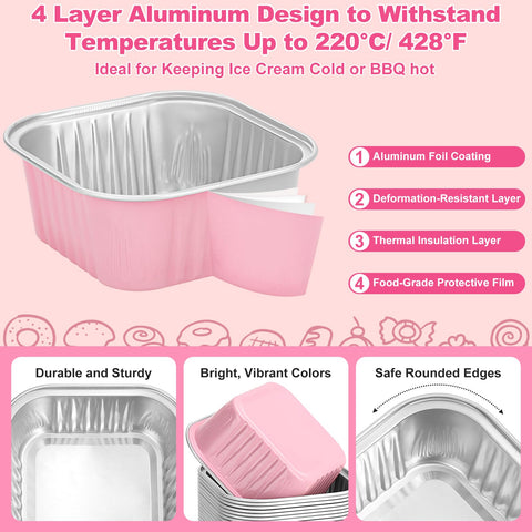 LifeisLuck pink aluminum foil pans are oven and freezer safe
