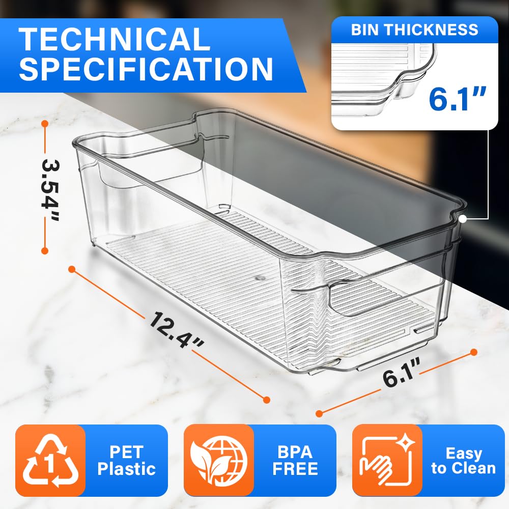 Lifemaster clear bin inside fridge highlighting visibility and quick item retrieval.