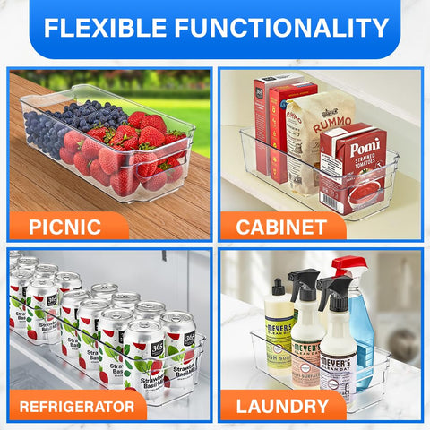Lifemaster PET plastic durability emphasized for long-lasting fridge organization.
