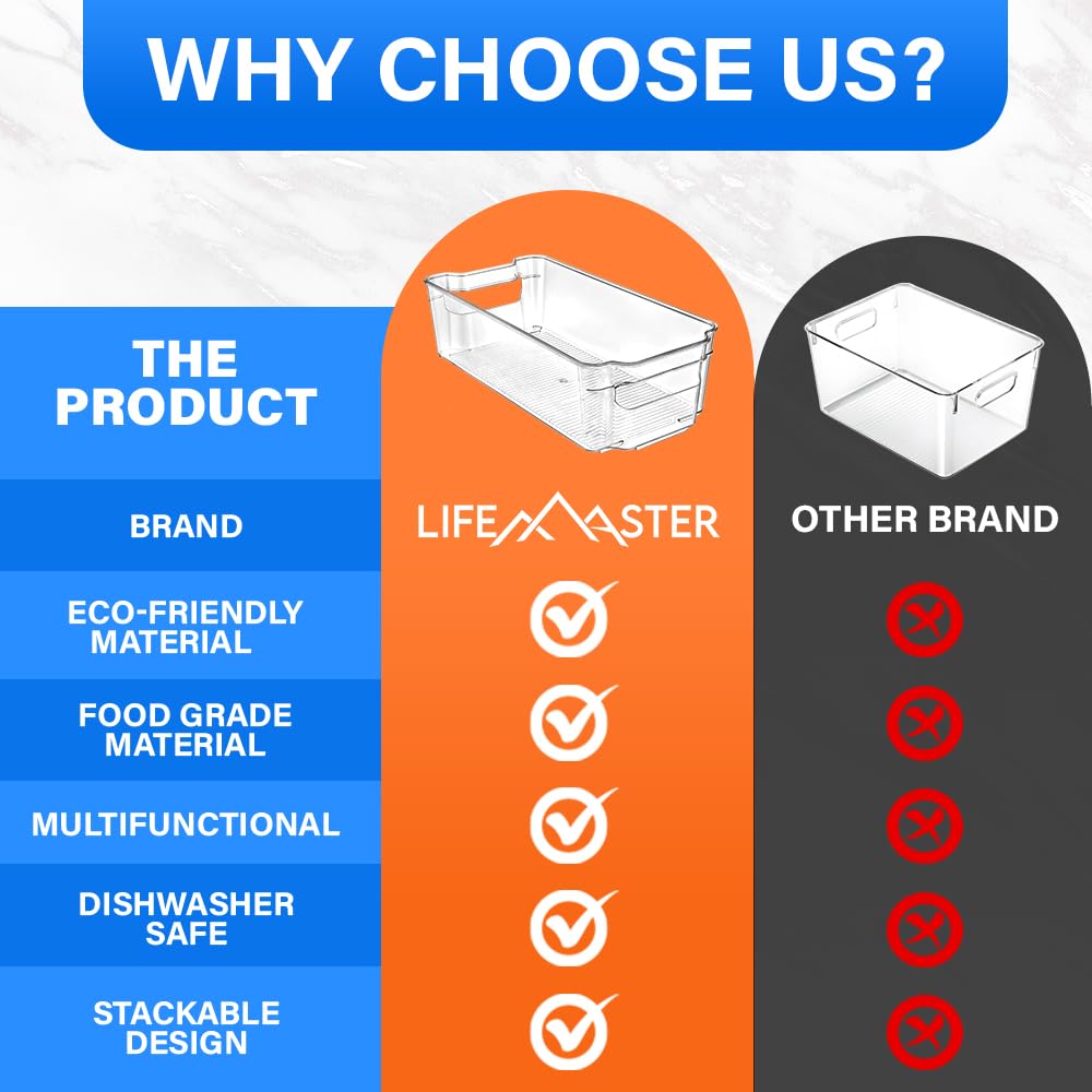 Lifemaster bin used for fruits and vegetables to keep produce neatly separated.