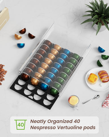 LifeMoreasy counter organizer fits under a coffee machine for compact setup