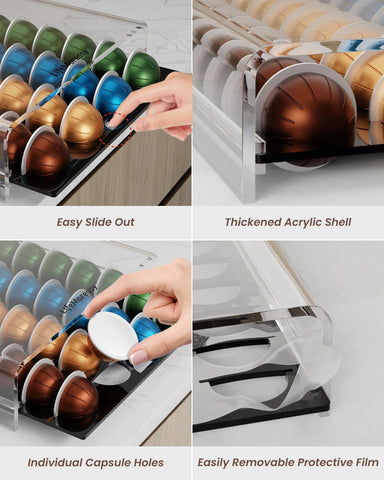 LifeMoreasy Vertuo pod holder protects capsules from dust with easy cleaning