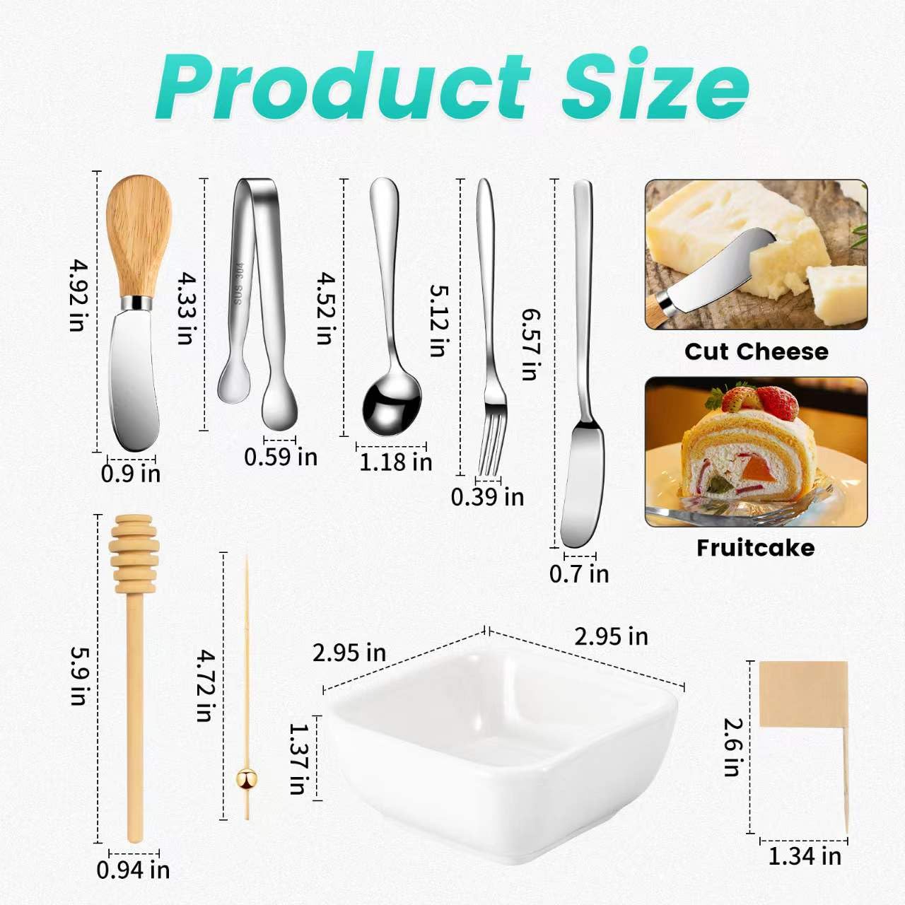 LifeMusican ceramic 3 oz dip bowls pair with utensils for dips and sharing