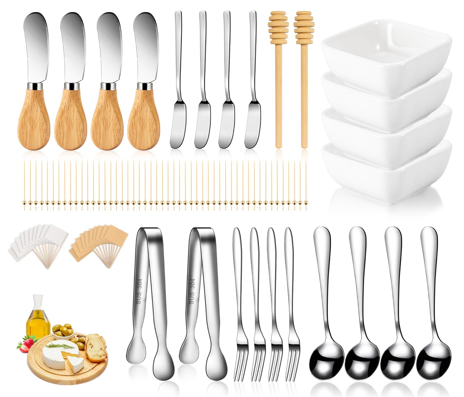 LifeMusican charcuterie accessories set on board for elegant entertaining