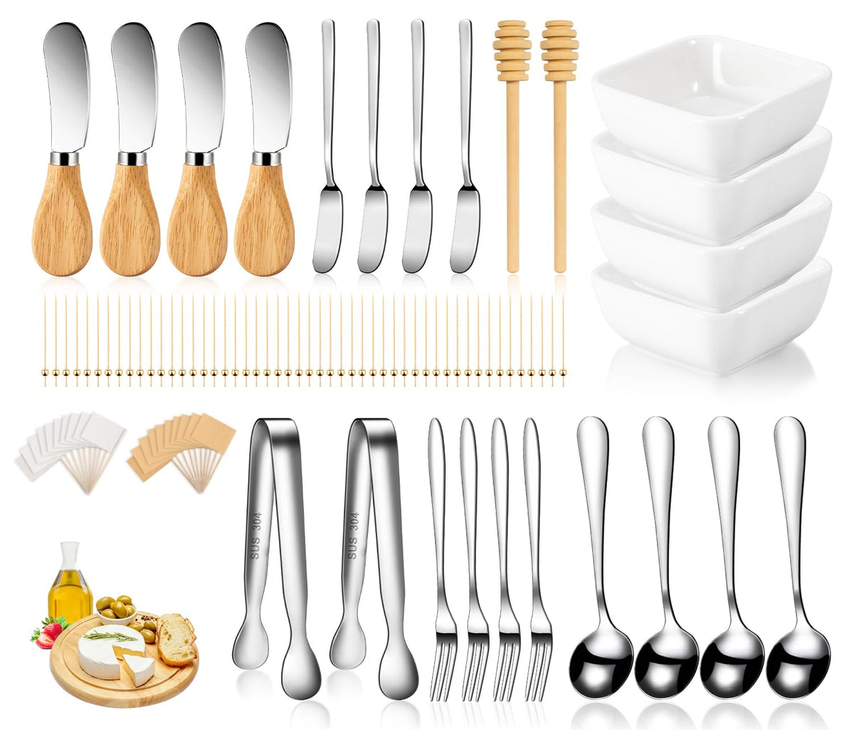 LifeMusican charcuterie accessories set on board for elegant entertaining