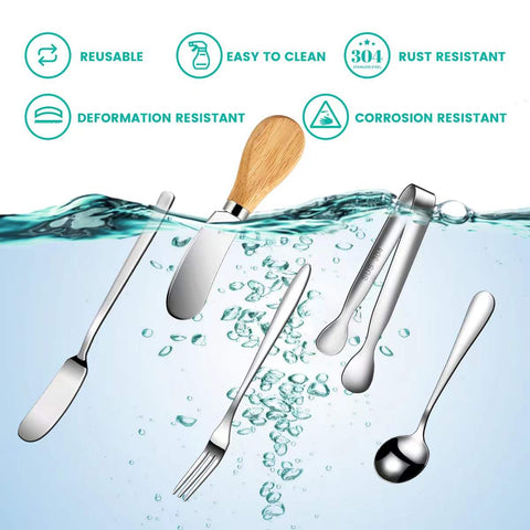 LifeMusican wooden-handle cheese spreader displayed on a charcuterie board