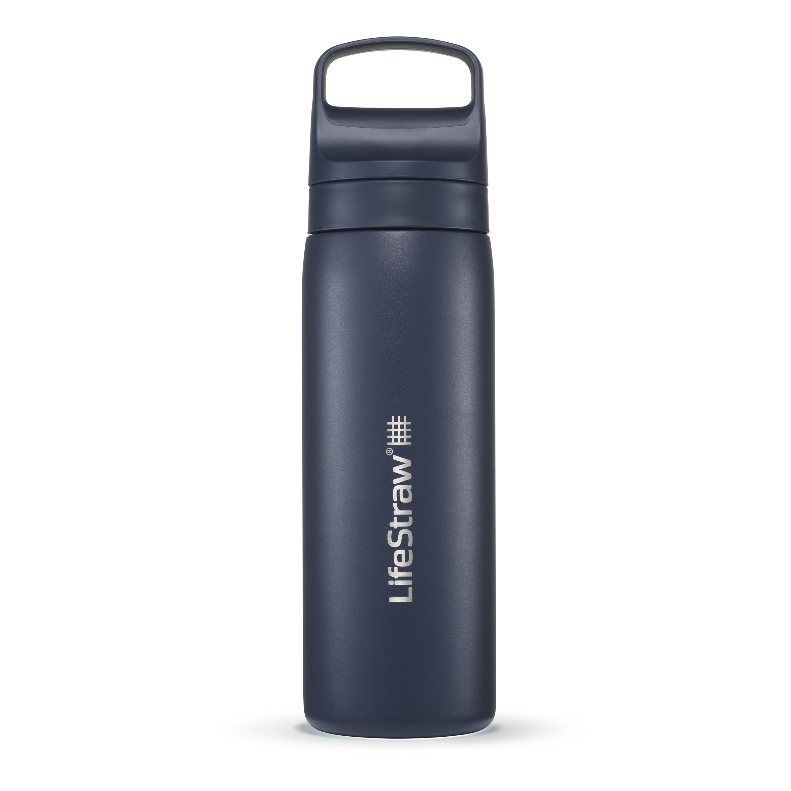 LifeStraw Go bottle in insulated stainless steel keeps drinks cold on the move.