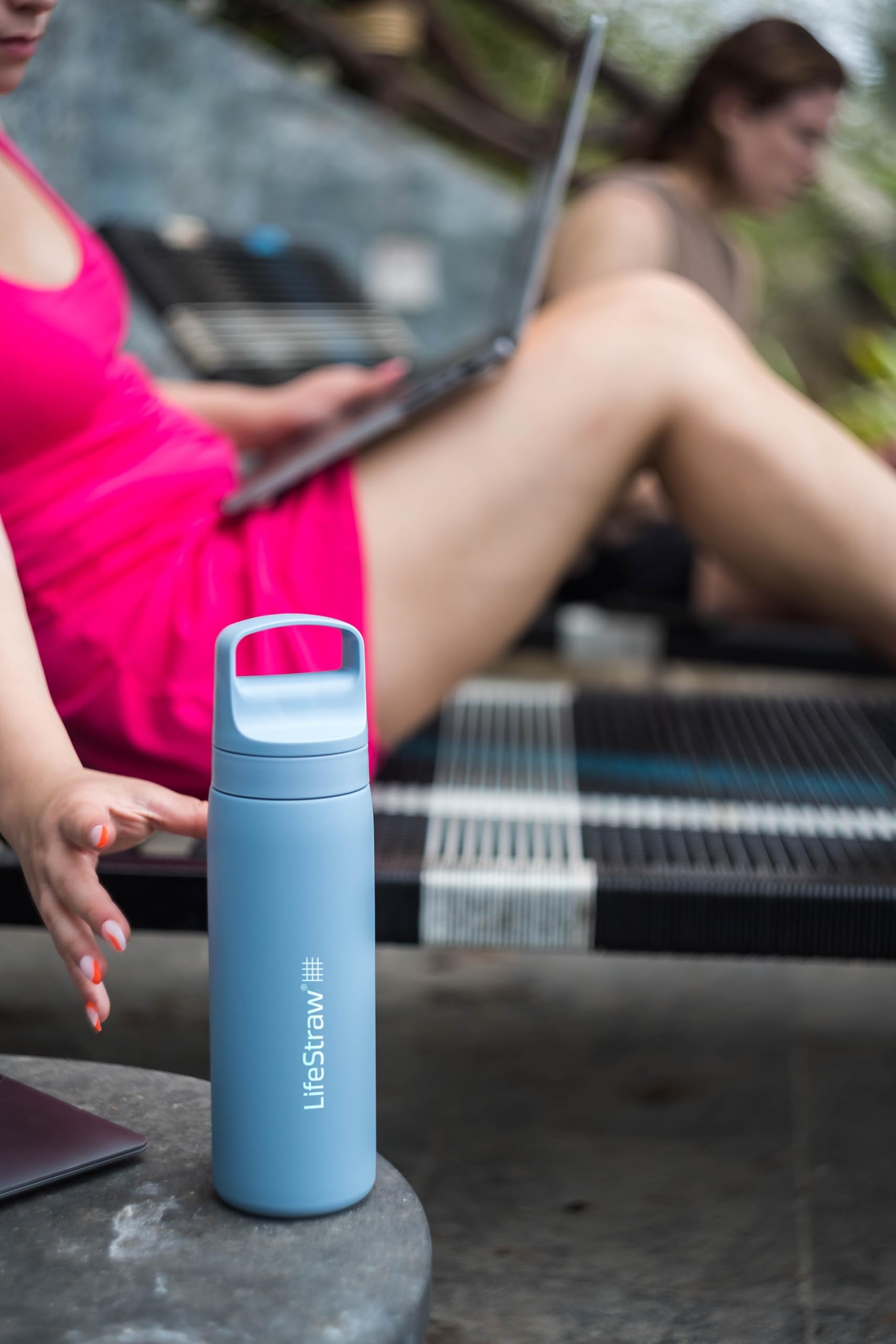 Double-wall insulation keeps LifeStraw Go Series water cool all day.