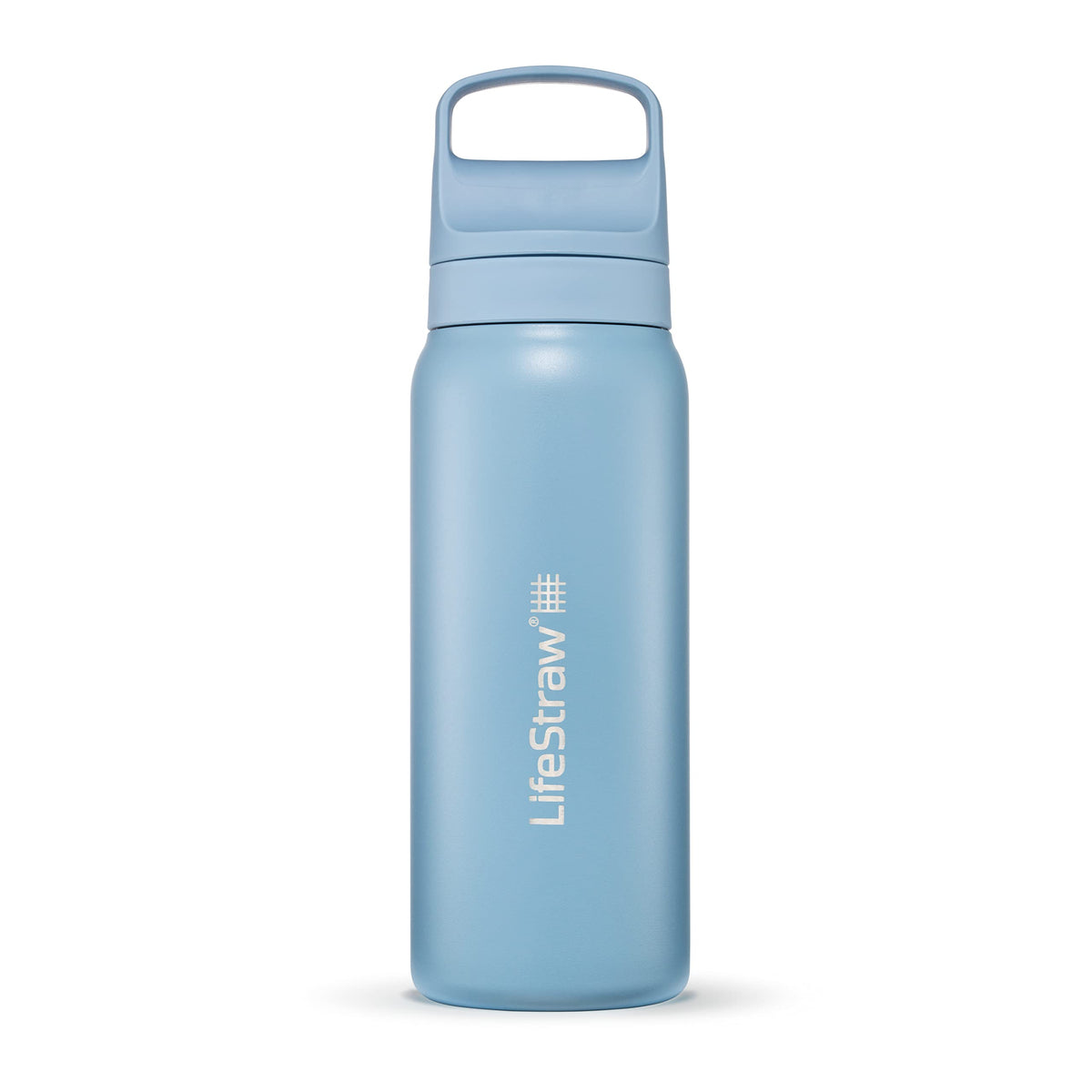 LifeStraw Go Series insulated bottle keeps water cold for long trips.