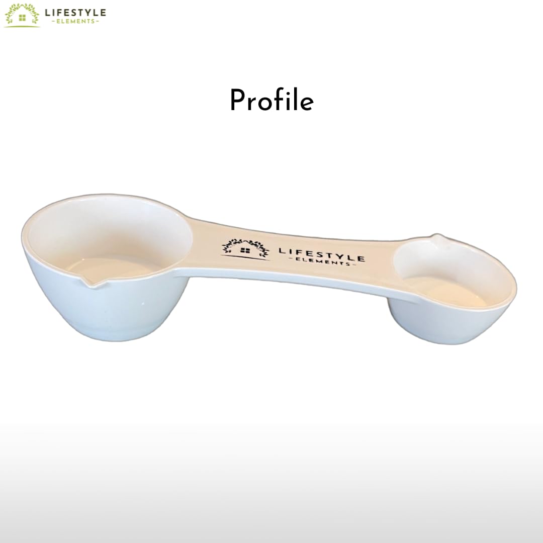 Lifestyle Elements spoons enabling both dry and liquid measurements in one tool