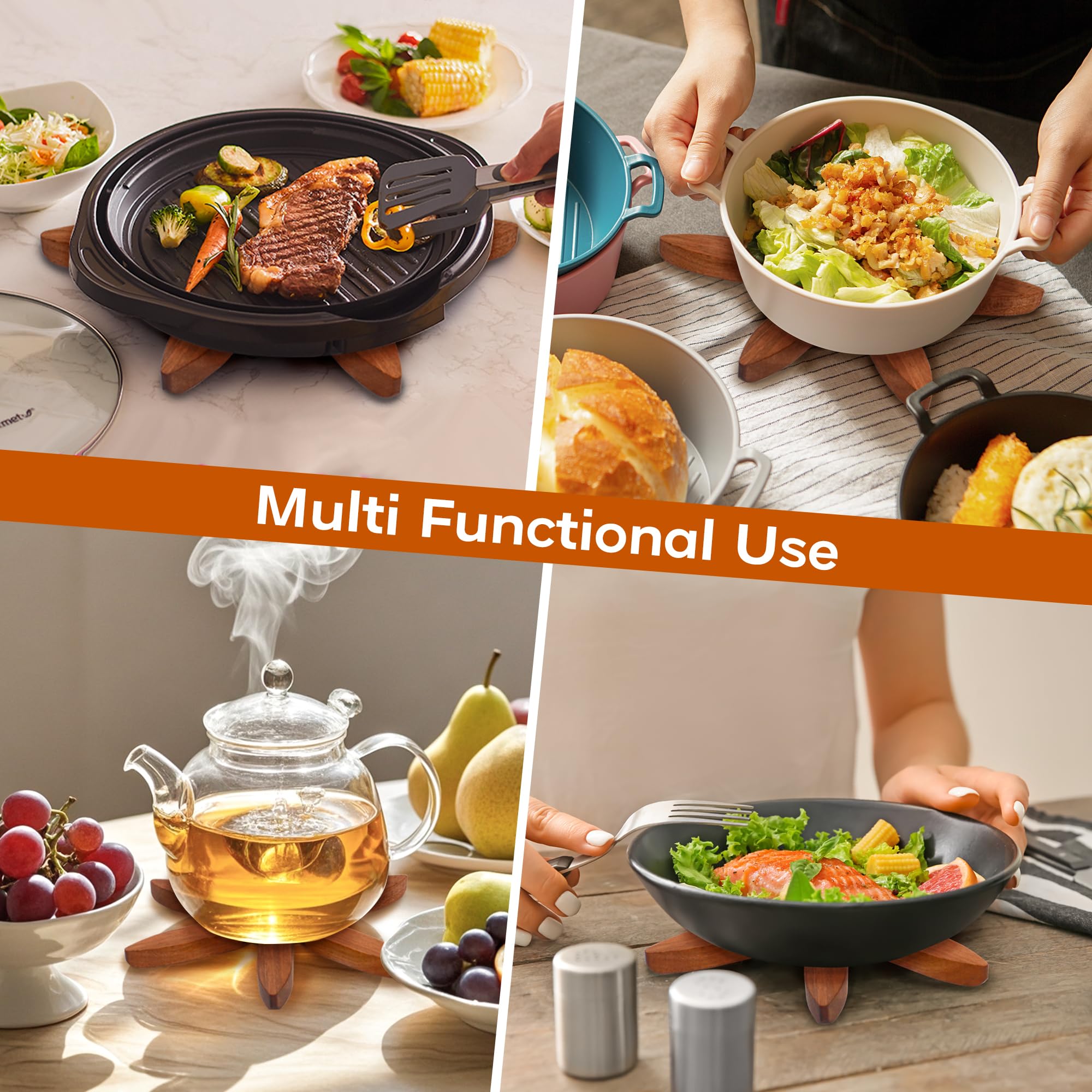 LIFETOWE tree trivet edge polish detail highlights durable craftsmanship.