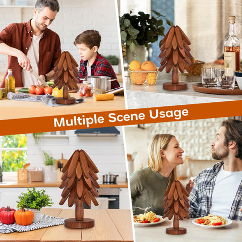 LIFETOWE tree trivet stand storage pictured for compact kitchen organization.