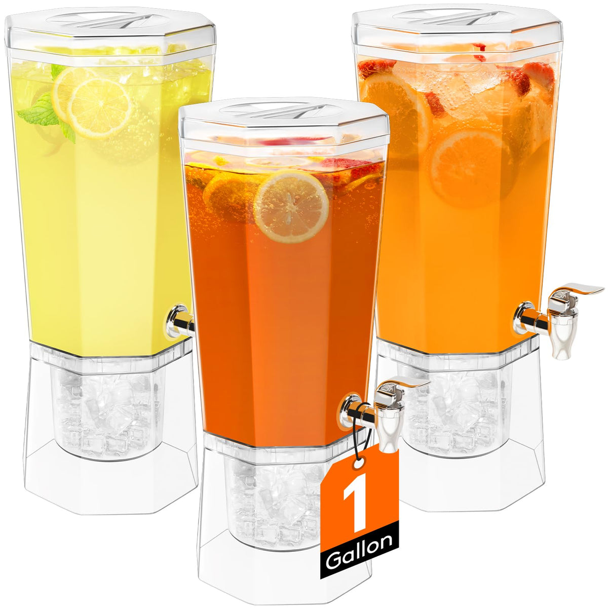 Lifewit 1-gallon drink dispenser with clear body for quick beverage identification.