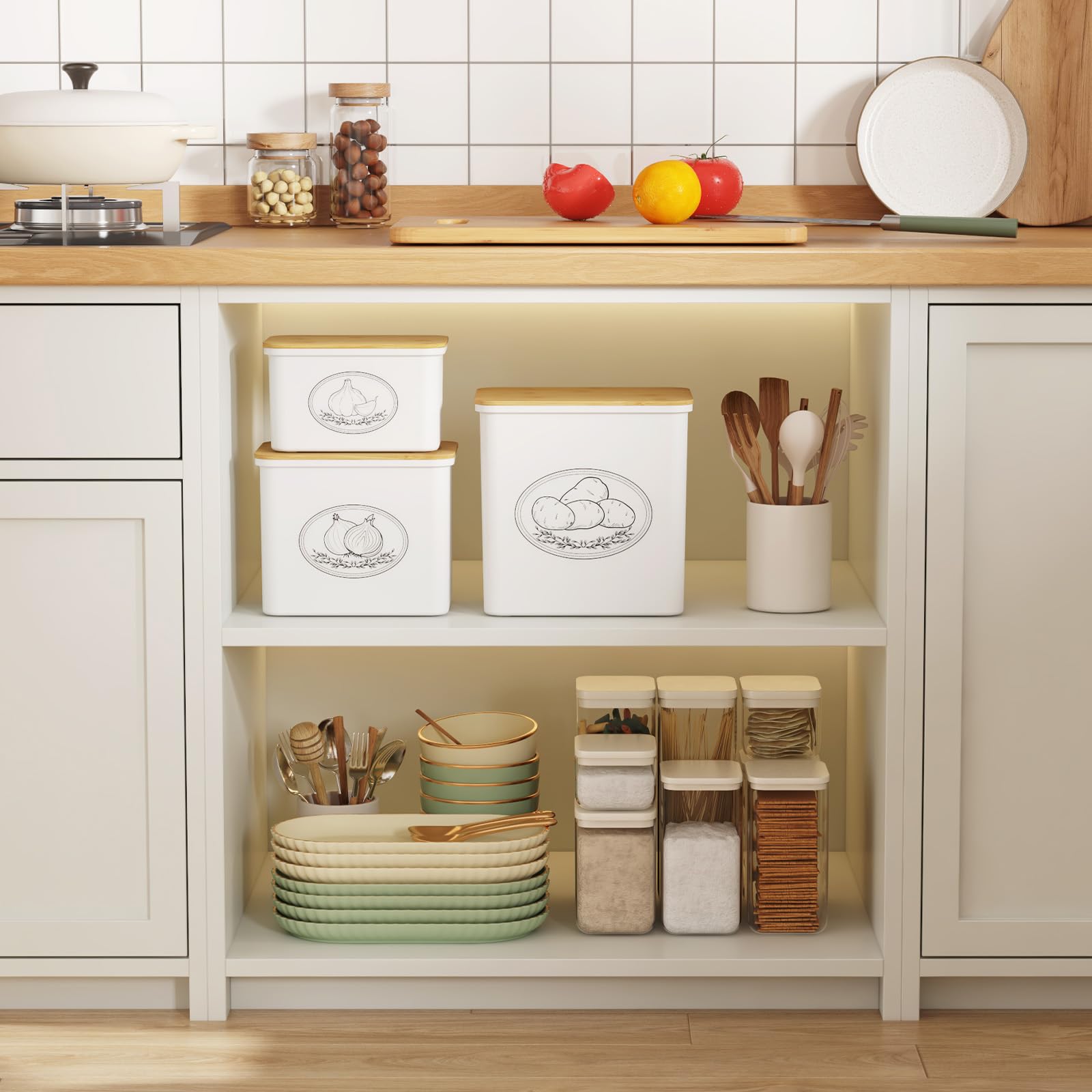 Lifewit 3-piece set with precise dimensions for organized storage.
