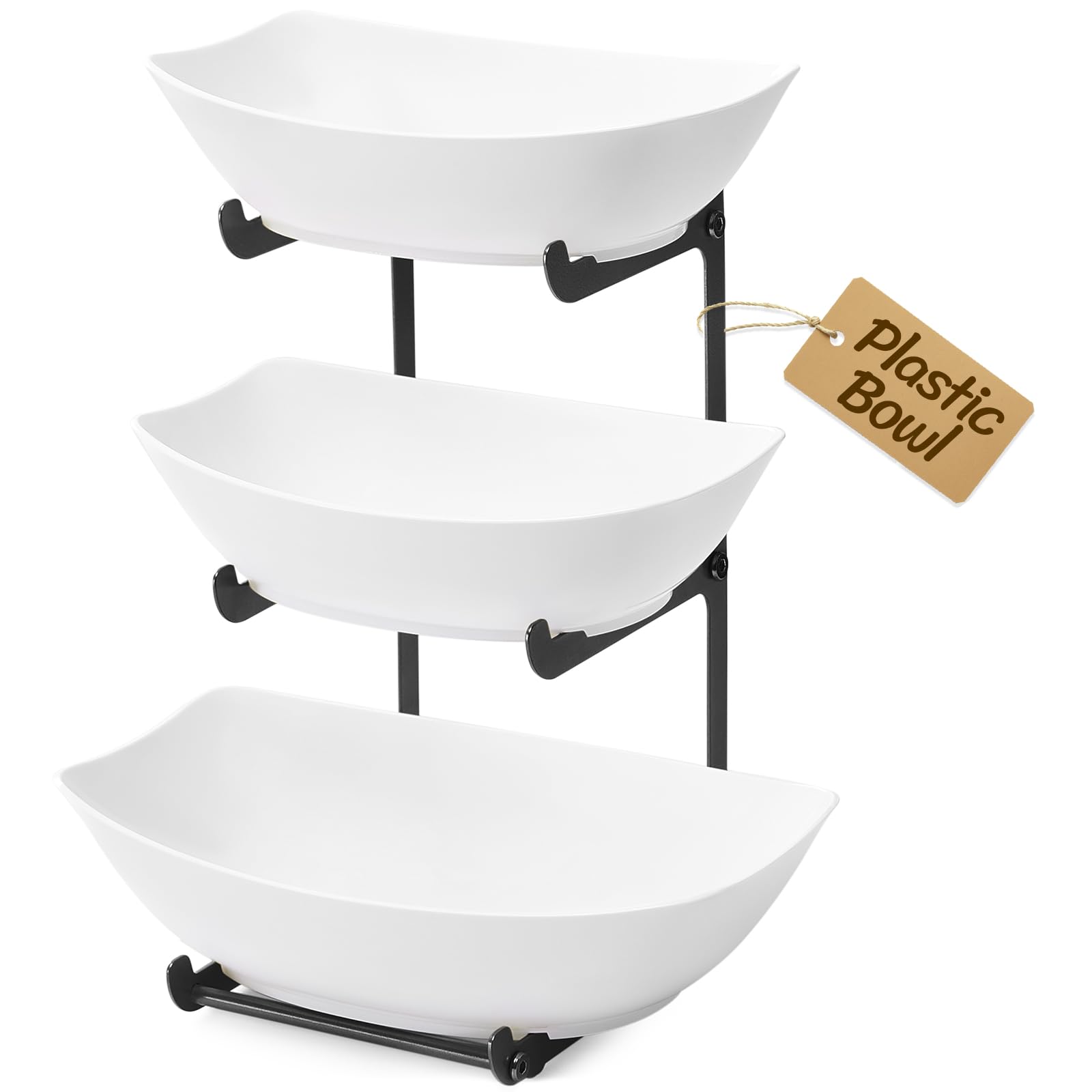 Lifewit 3-tier fruit stand on a kitchen counter keeps fruit organized and accessible.
