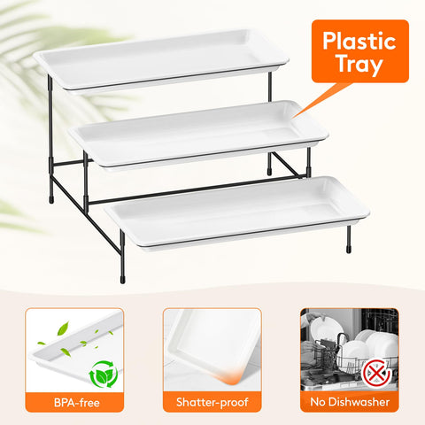 Lifewit three-tier trays close-up highlighting BPA-free plastic