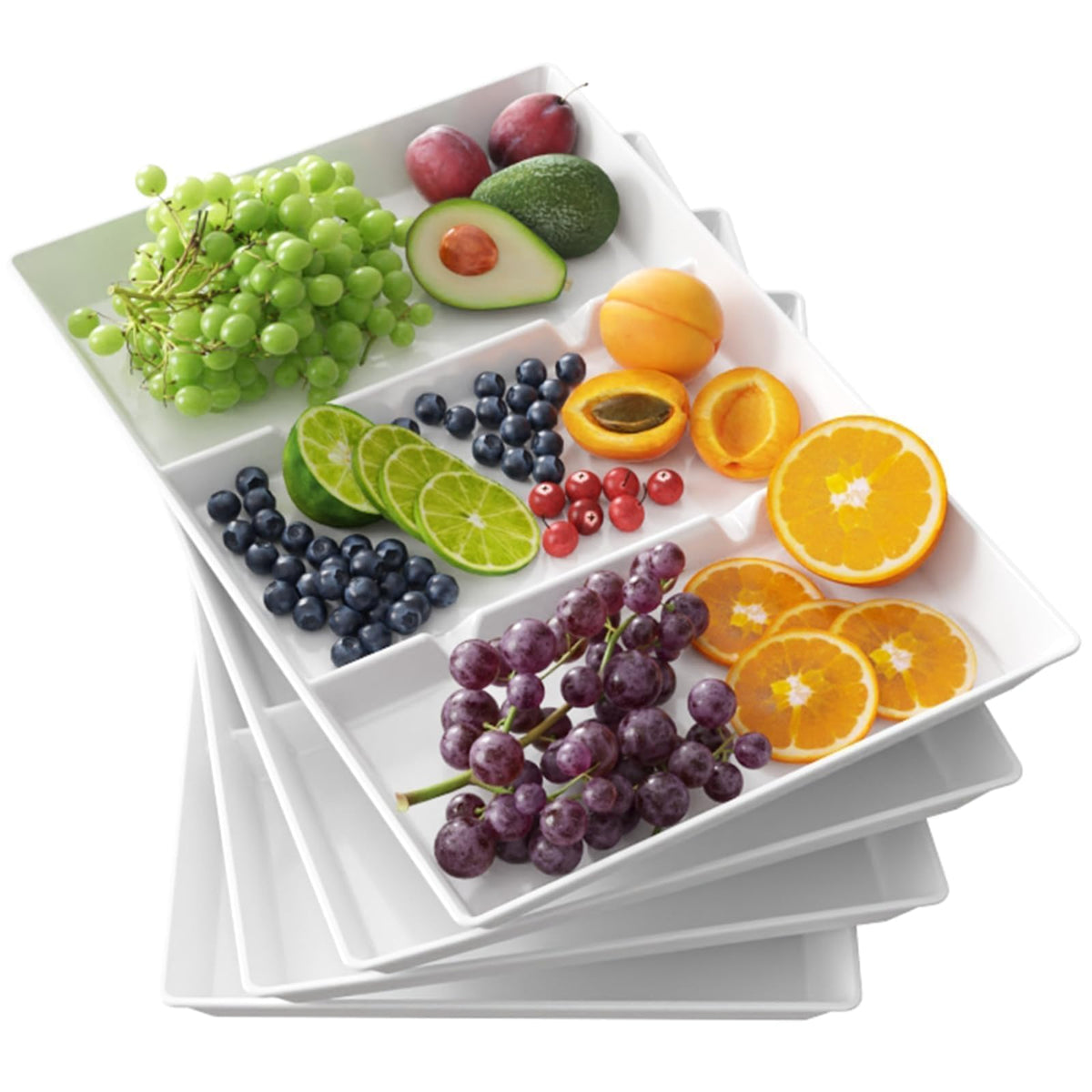 Lifewit four-pack divided trays, durable for party servings.