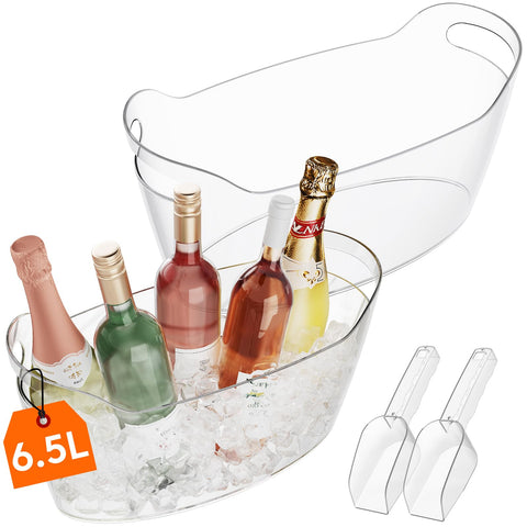 Lifewit 6.5L ice bucket, front view for wine and champagne chilling.