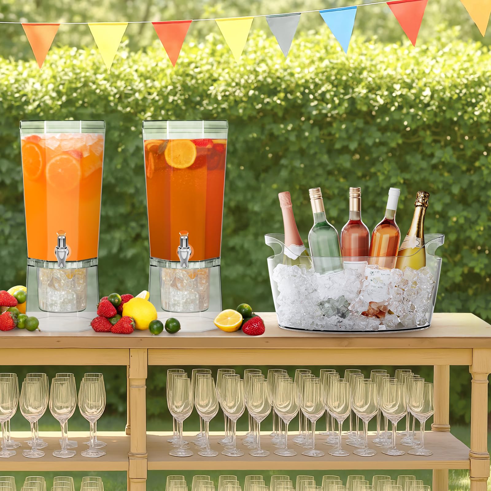 Lifewit ice bucket with dual handles for easy transport at events.