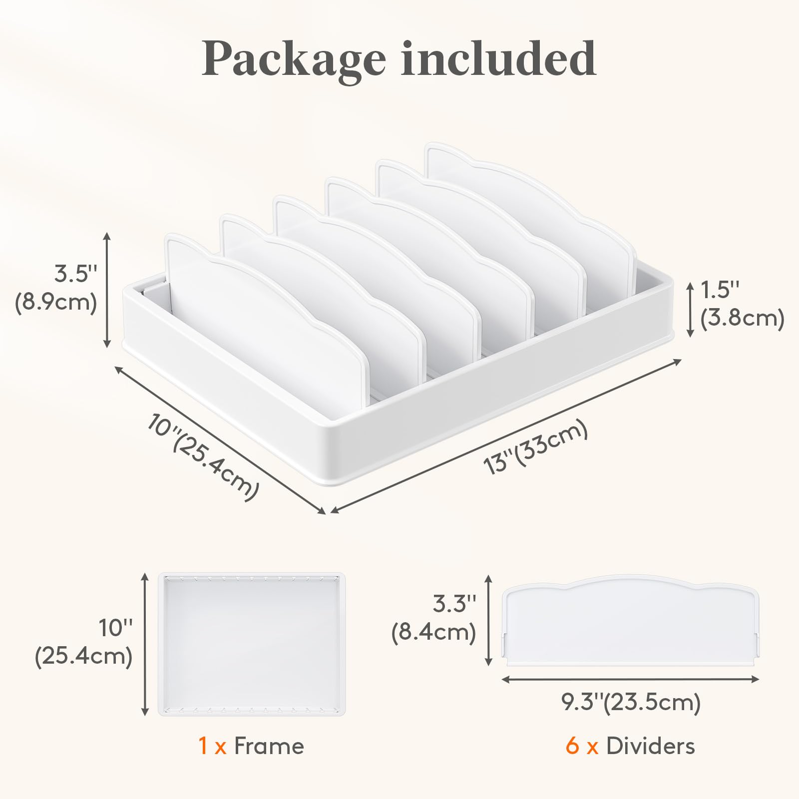 Lifewit organizer with six dividers creates seven compartments for easy sorting.
