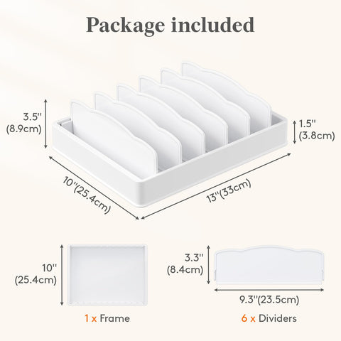 Lifewit organizer with six dividers creates seven compartments for easy sorting.