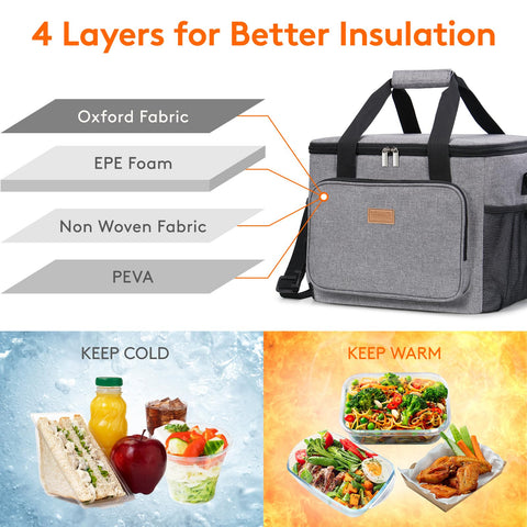 Durable Lifewit lunch bag exterior with 600D waterproof fabric for outdoor use
