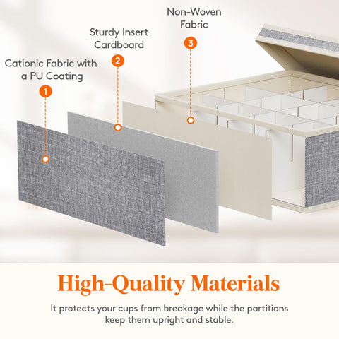 Lifewit adjustable partitions allow fit for different mug sizes.