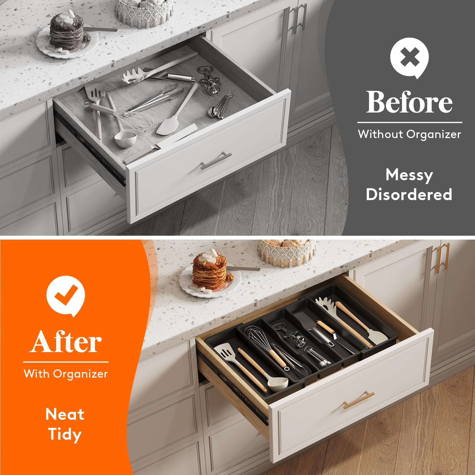 Lifewit adjustable width fits drawers from 13 to 22 inches