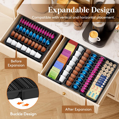 Lifewit anti-slip bottom keeps the organizer steady during drawer use