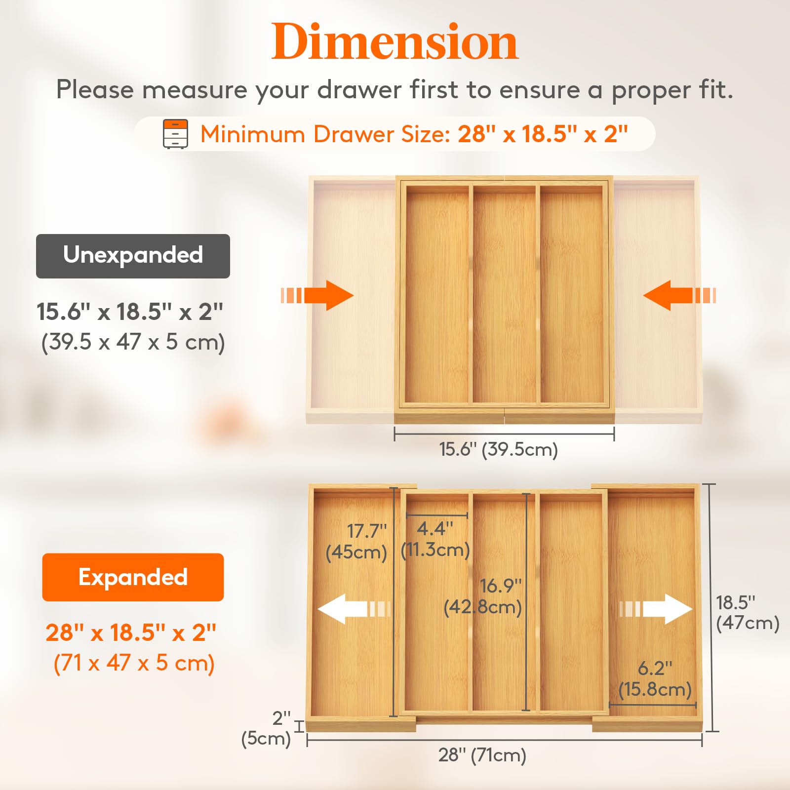 Lifewit bamboo cutlery holder highlights warm wood tone for easy access.