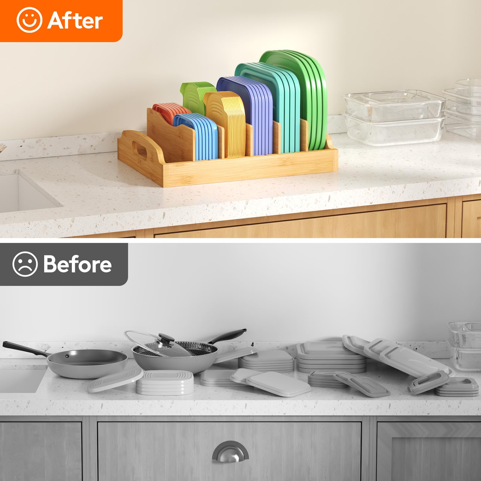 Medium size option suitable for smaller cabinets without crowding in Lifewit organizer.