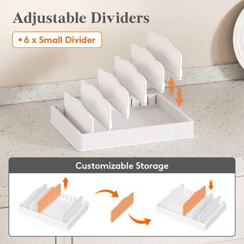 Lifewit lid organizer bottom ventilation holes help keep items dry and ventilated.
