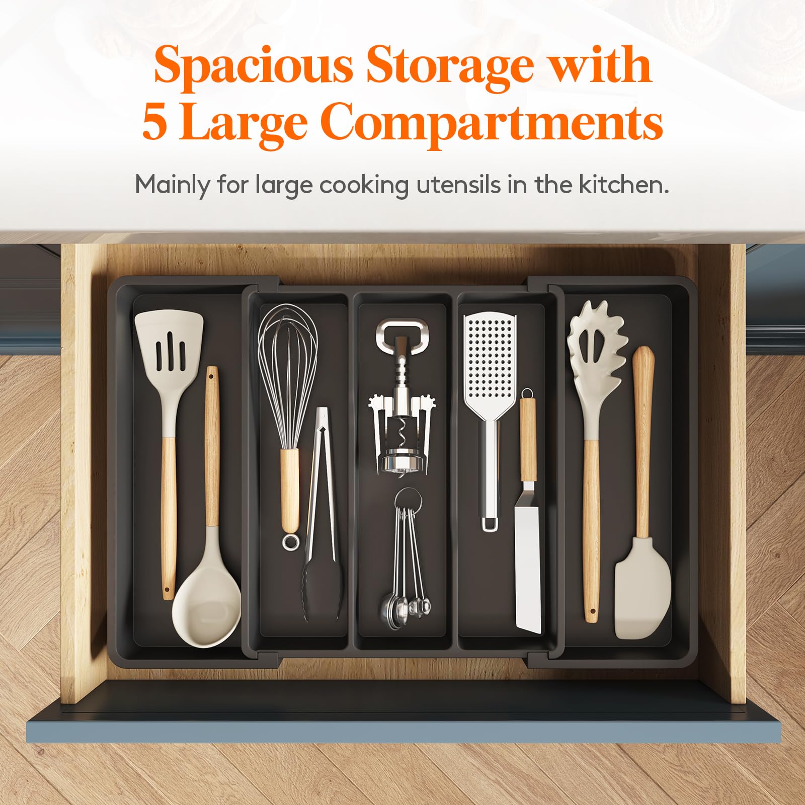 Lifewit BPA-free drawer divider ensures safe storage of cutlery