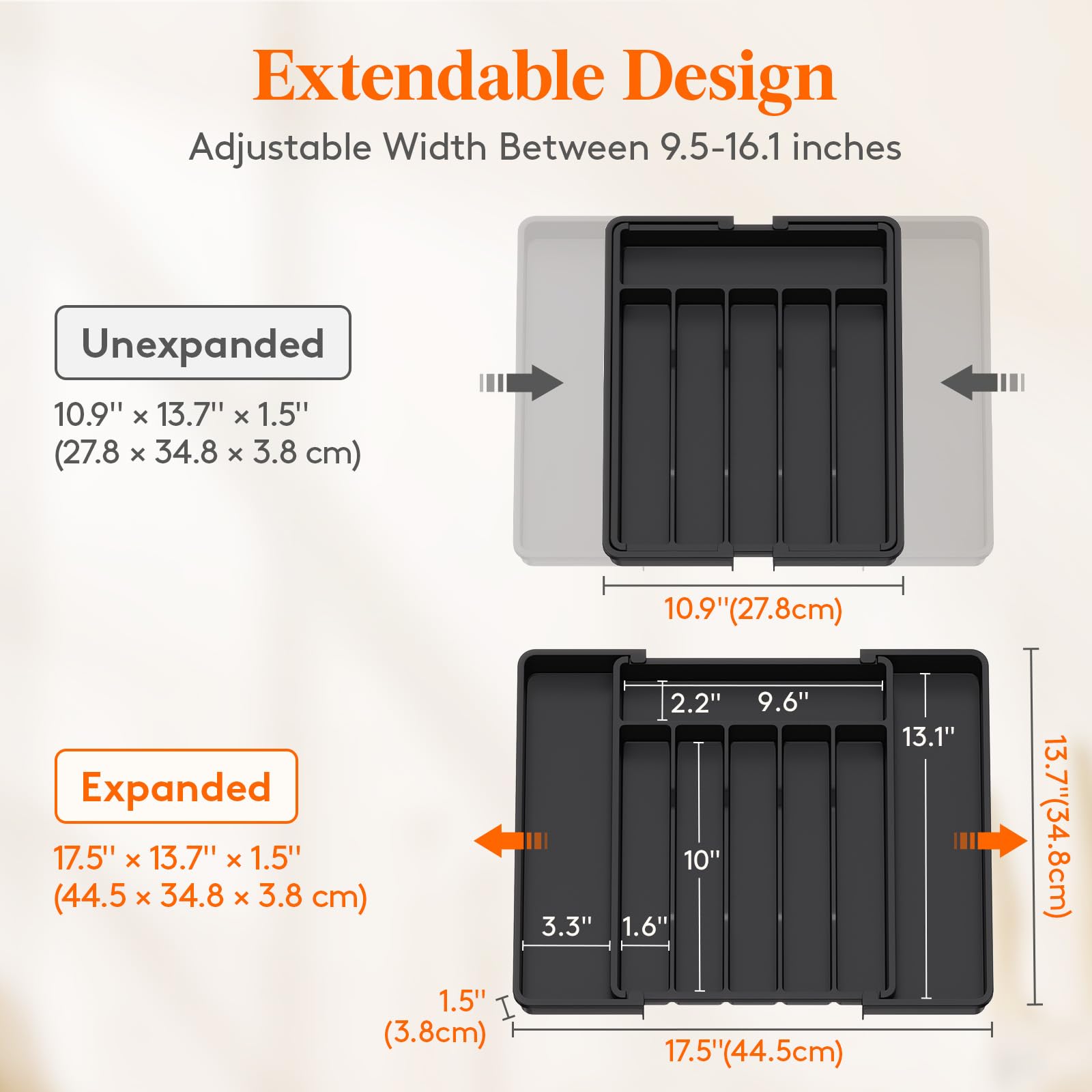 Lifewit BPA-free PP material ensures safe utensil storage