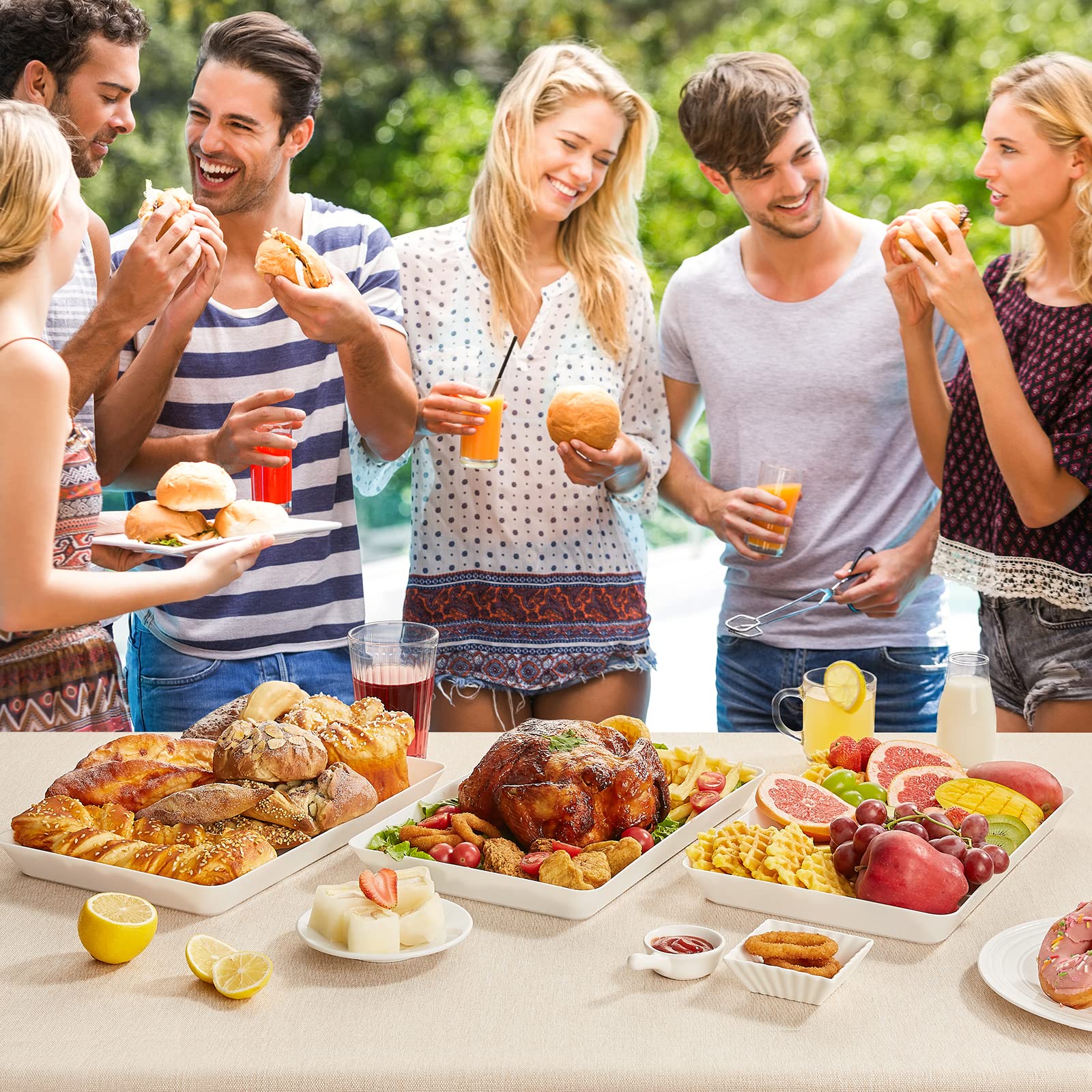 Lifewit BPA-free trays stackable for easy storage after events.