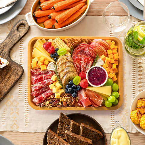 Lifewit board compartments showcase variety like nuts and fruit.