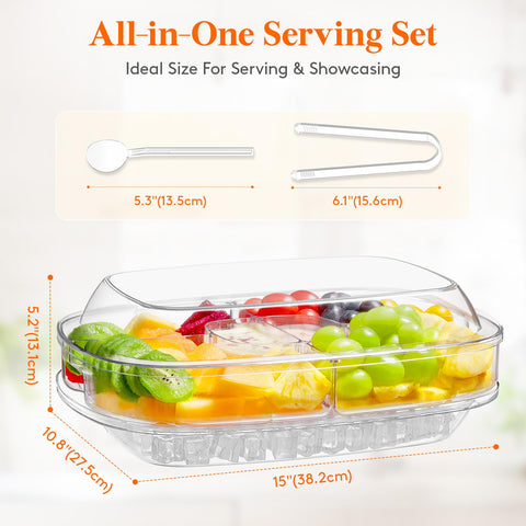 Lifewit tray with large 3.5‑cup compartments for generous portions.