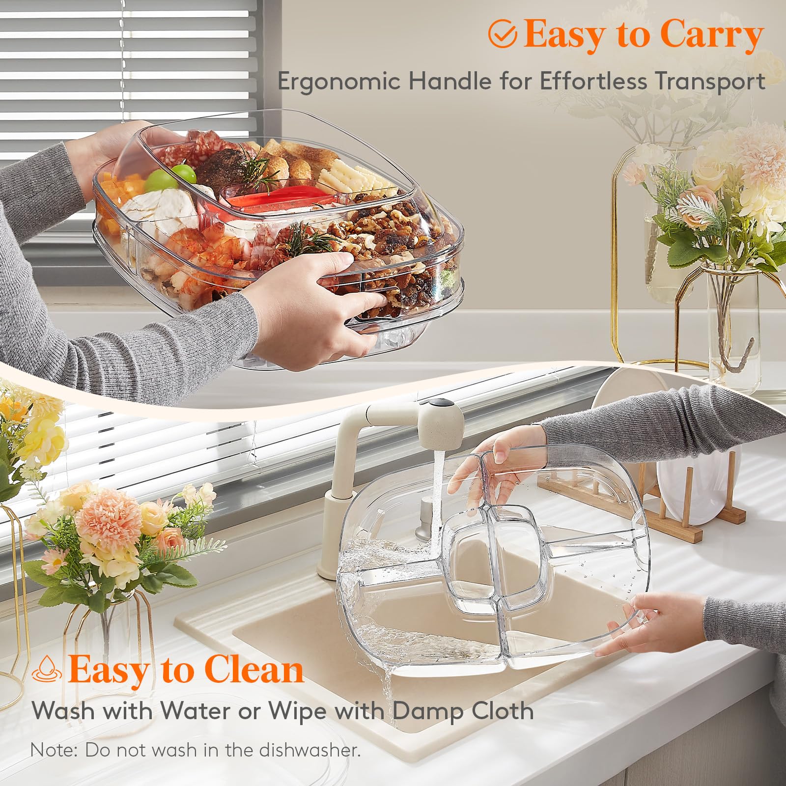 Lifewit lid doubles as a tray for versatile party display.