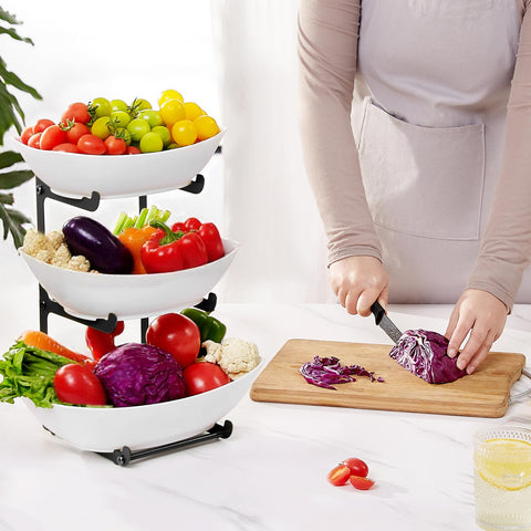 Lifewit chip and dip or snack display stand for gatherings.