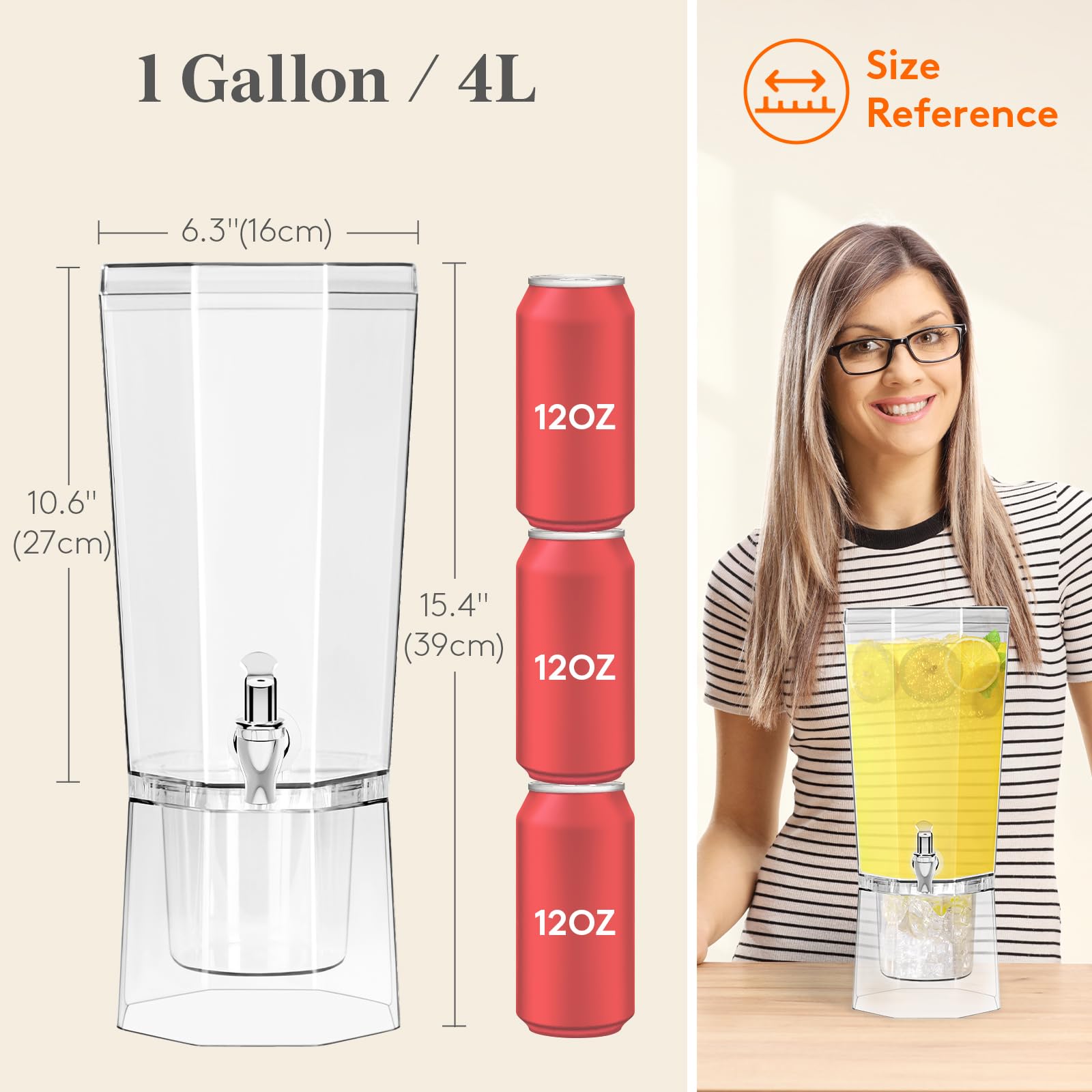 Lifewit Christmas party dispenser with ice-chamber keeping drinks cool