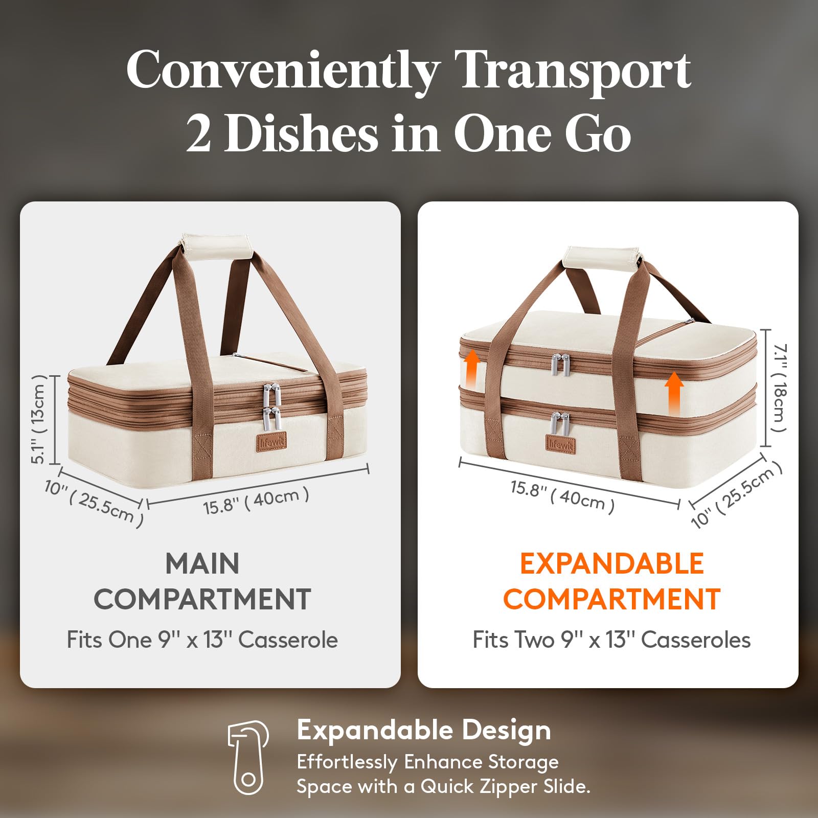 Lifewit cream expanded-top design shown, fits larger 11x15 baking dishes