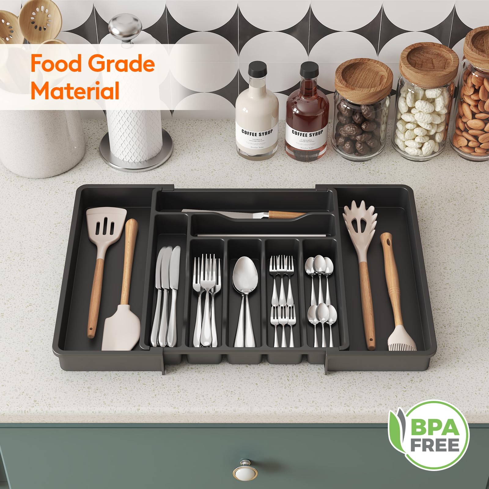 Lifewit customizable storage setup shows tidy organization across different drawer sizes.