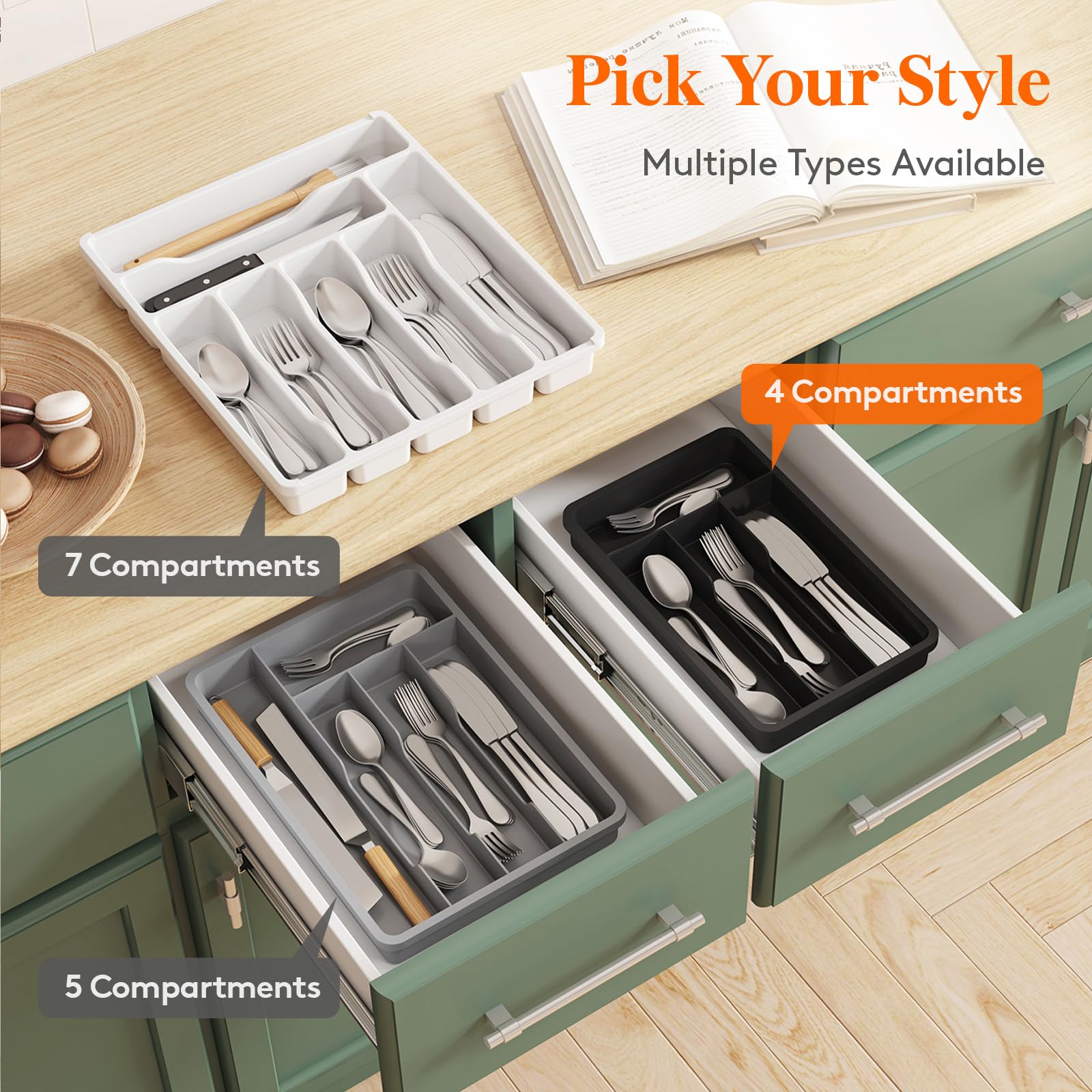 Lifewit daily-use silverware tray supports everyday kitchen organization