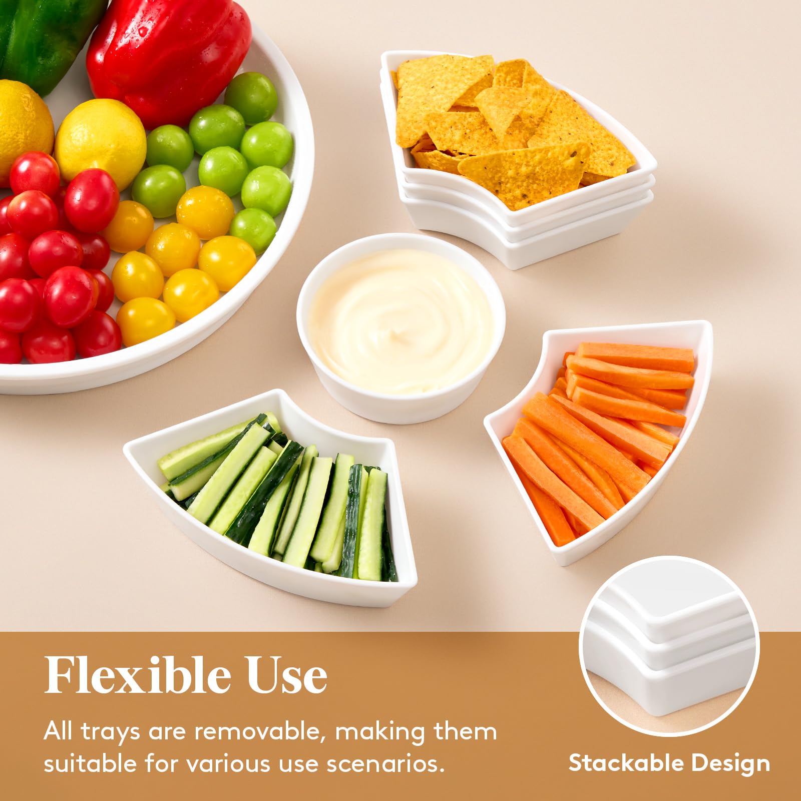 Lifewit dishwasher-safe fan-shaped dishes simplify cleanup after events