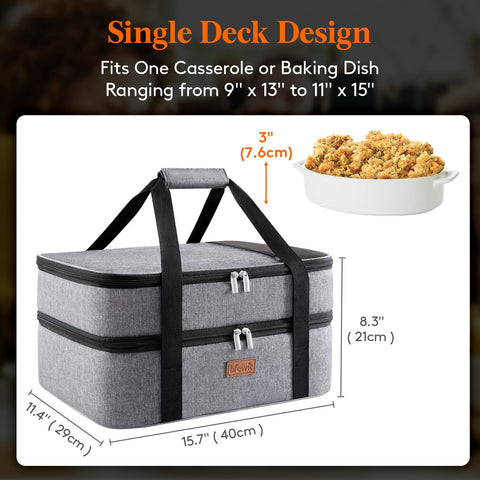 Lifewit casserole carrier with lid closed highlighting leak-proof design