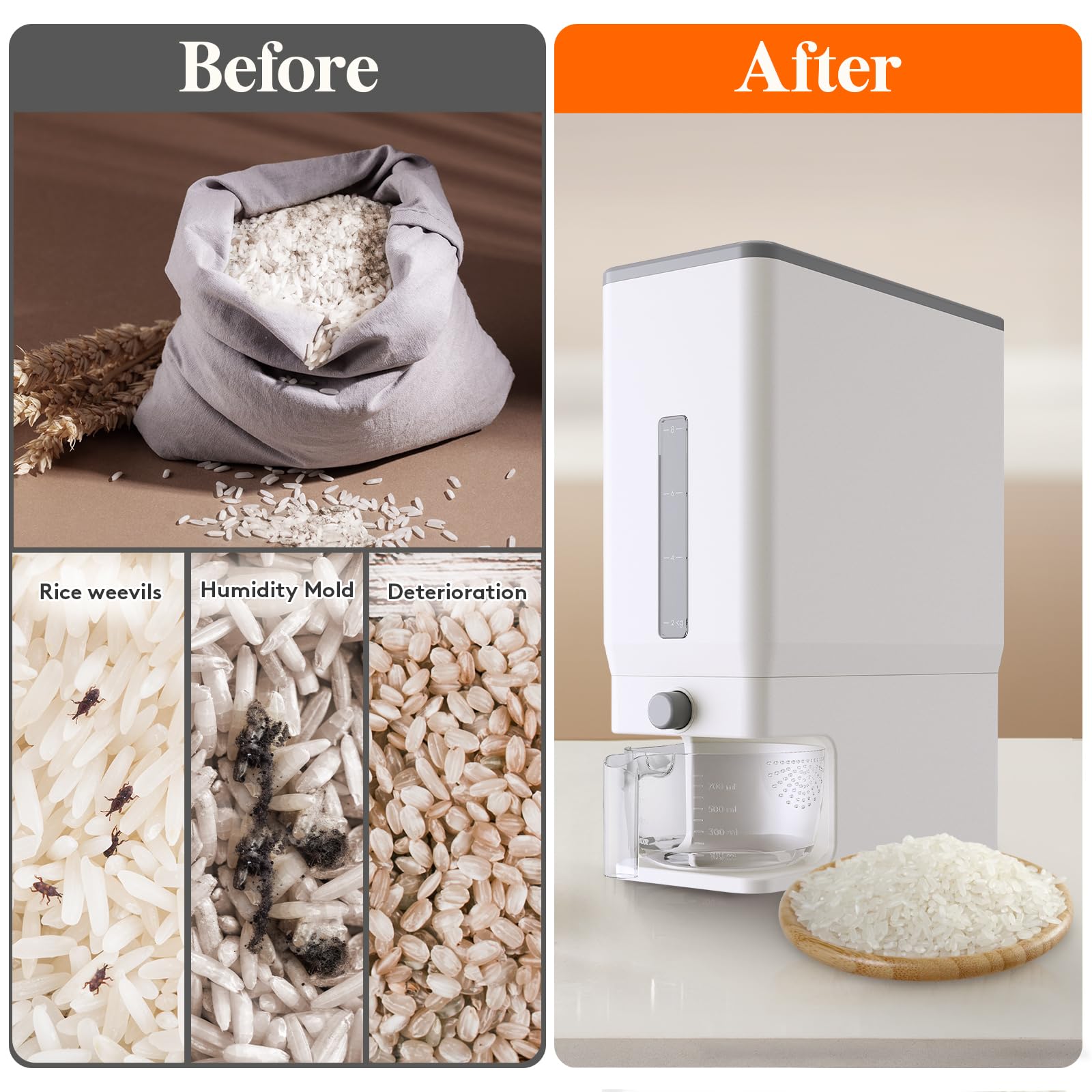 Lifewit measuring cup edge features drainage holes for easy washing